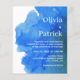 Wasserfarbe Rot Elegante Moderne Hochzeit Einladun Flyer