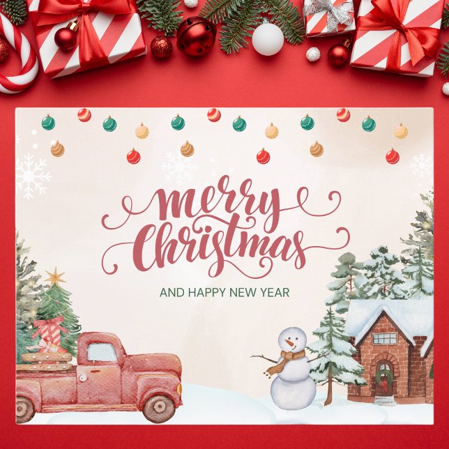 Wasserfarbe Rot und Grün Frohe Weihnachten (Von Creator hochgeladen)