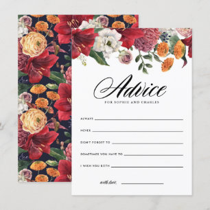 Wasserfarbe-Rote-Amaryllis-Hochzeitsratschlag und Begleitkarte