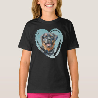 Wasserfarbe Rottweiler Portrait T-Shirt