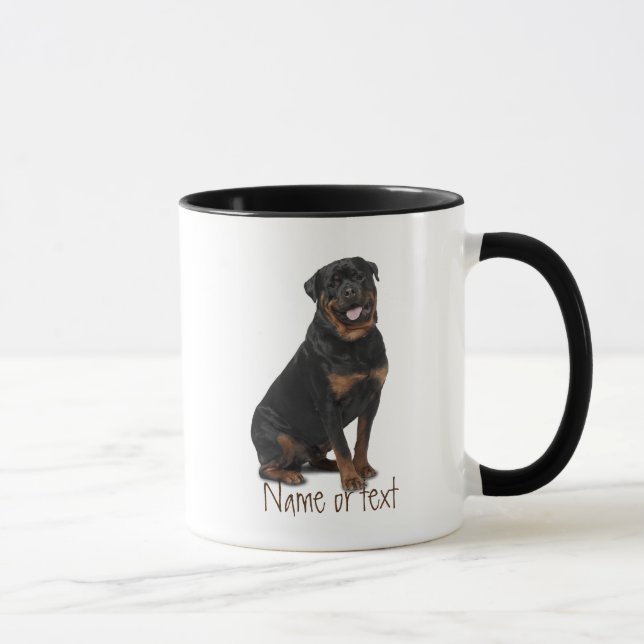 Wasserfarbe Rotweiller Haustier Hund Maßgeschneide Tasse (Rechts)