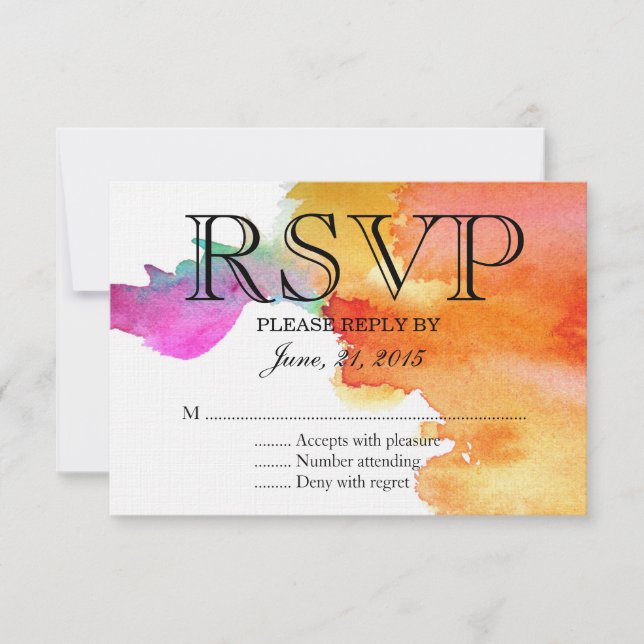 Wasserfarbe RSVP Karte (Vorderseite)