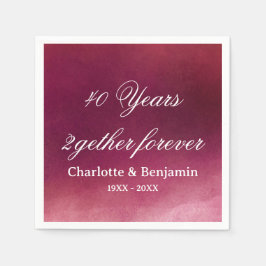 Wasserfarbe Ruby Hochzeit 40 Jahre Jubiläum Serviette