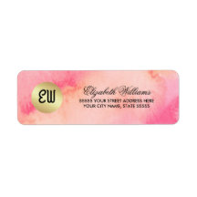 Wasserfarbe | Rücksendeadressen-Aufkleber von Gold