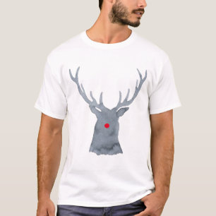 Wasserfarbe Rudolph Hirsche Silhouette Weihnachten T-Shirt