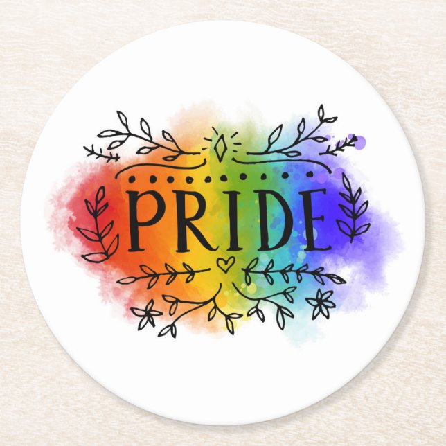 Wasserfarbe Runder Pappuntersetzer (Vorderseite)