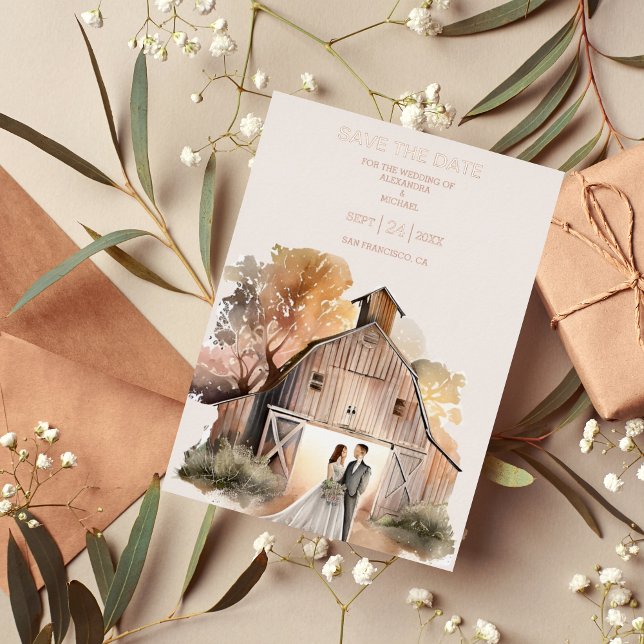 Wasserfarbe Rustikale Brauerei Folieneinladung (Von Creator hochgeladen)