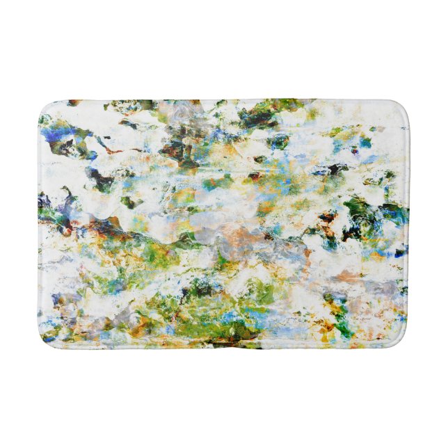 Wasserfarbe, rustikale Grunge-Grafik Badematte (Vorderseite)