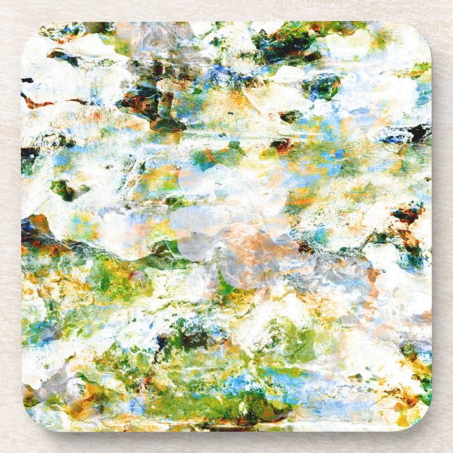 Wasserfarbe, rustikale Grunge-Grafik Untersetzer (Vorderseite)