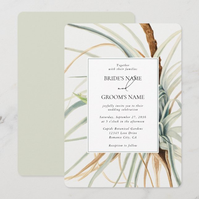 Wasserfarbe Rustikale, neutrale Boho Botanische Ho Einladung (Vorne/Hinten)