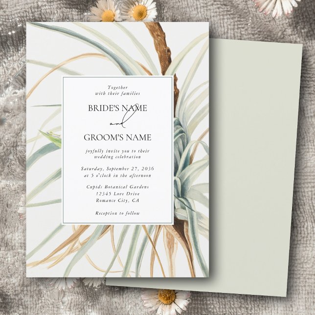 Wasserfarbe Rustikale, neutrale Boho Botanische Ho Einladung (Watercolor Rustic Neutral Boho Botanical Wedding Invitation)