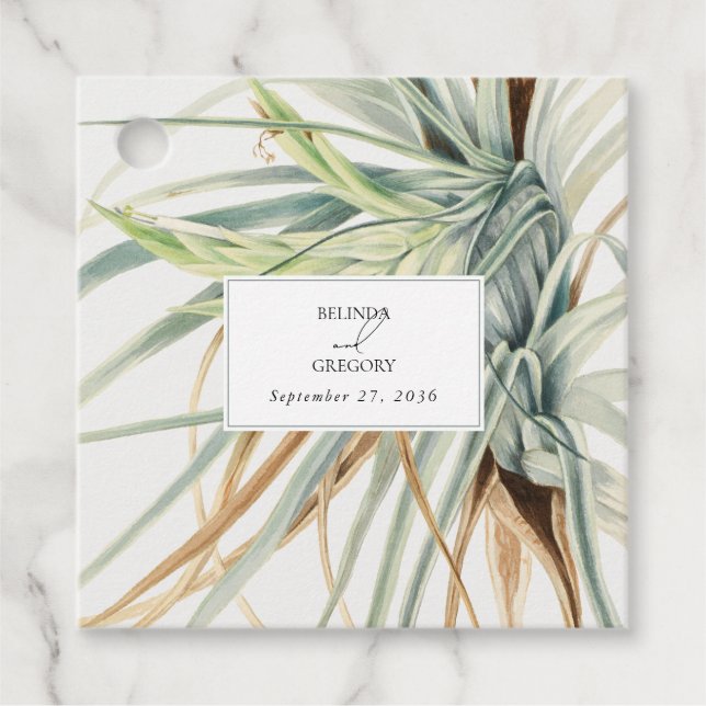 Wasserfarbe Rustikale, neutrale Boho Botanische Ho Geschenkanhänger (Vorderseite)