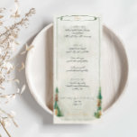 Wasserfarbe Rustikale Pinien Menü Karte<br><div class="desc">Diese Karte wurde für die Koordination mit unserem Kiefernwald in Aquarellfarben konzipiert und bietet wunderschöne Kiefernbäume auf einem beigefarbenen Hintergrund, eine malerische Szene für entspannte Hochzeiten auf dem Land. Für eine erweiterte Anpassung dieses Designs, z.B. das Ändern des Layouts, des Schriftartes oder der Textgröße, klicken Sie bitte auf den obigen...</div>