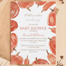 Wasserfarbe Rustikale Pumpkin Girl Babydusche