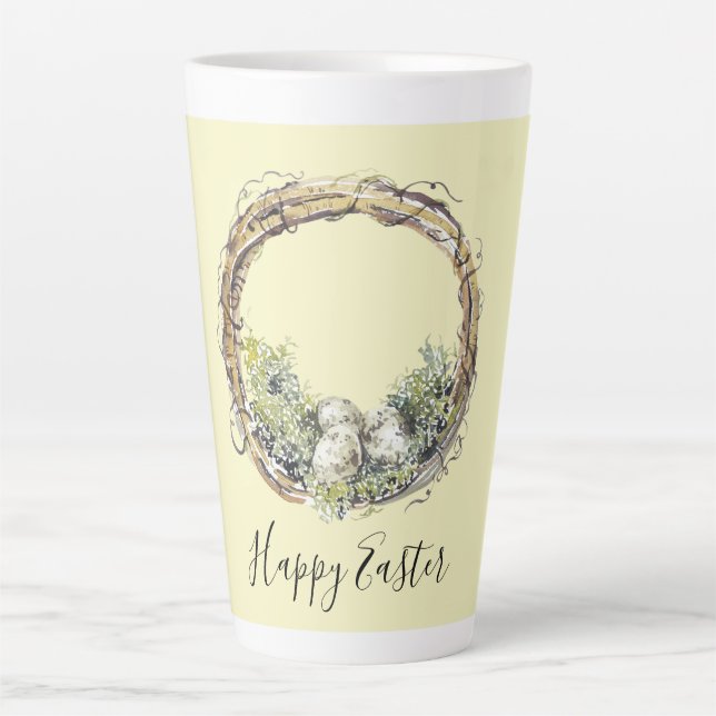 Wasserfarbe Rustikale Weinrebe & Eiern Ostern Milchtasse (Vorderseite)