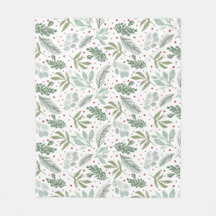 Wasserfarbe Rustikaler Pinienwald Berry Garland Fleecedecke