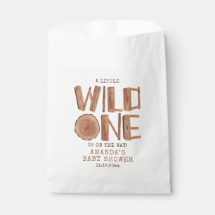 Wasserfarbe Rustikales Holz Wild One Baby Dusche Geschenktütchen