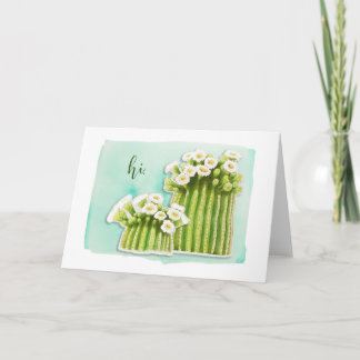 Wasserfarbe Saguaro Kaktus mit weißen Blume