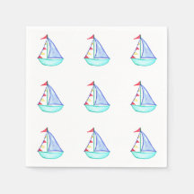 Wasserfarbe Sailboat Napkins