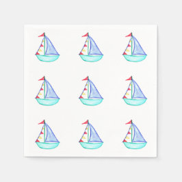 Wasserfarbe Sailboat Napkins Serviette