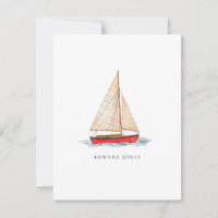 Wasserfarbe Sailboat Wohnung Danke Karte