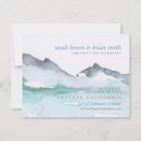Wasserfarbe Save the Date Bergsee Hochzeit