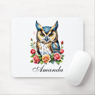 Wasserfarbe Schale mit Blume Girl Mousepad