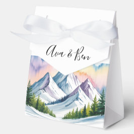 Wasserfarbe Schneeberg Landschaft Hochzeit Geschenkschachtel