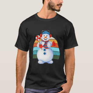 Wasserfarbe Schneemann Weihnachtsbaum Lichter Xma T-Shirt