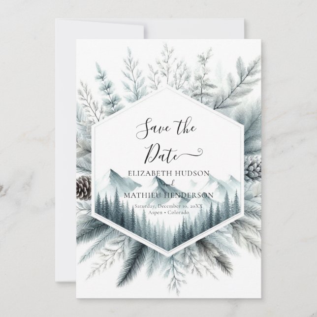 Wasserfarbe Schöne Hochzeit Save The Date (Vorderseite)