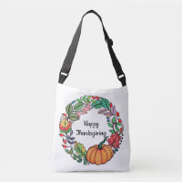 Wasserfarbe Schöner Kürbiskranz mit Blätter