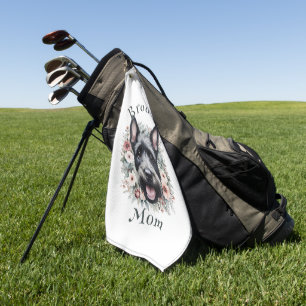 Wasserfarbe Schotte und Blumenreath Golfhandtuch