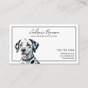 Wasserfarbe Schwarz/Weiß Dalmatiner Wanderung Visitenkarte