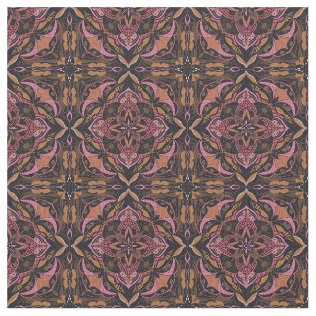 Wasserfarbe Schwarze Azulejo Spanische Taille Stoff (Nahaufnahme)