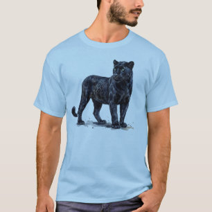 Wasserfarbe schwarzer Panther T-Shirt