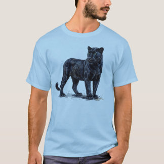 Wasserfarbe schwarzer Panther T-Shirt