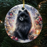 Wasserfarbe Schwarzer Spitz Feierliche Weihnachten Keramik Ornament<br><div class="desc">Genießen Sie Ihren Weihnachtsbaum mit unserem Watercolor Black Spitz Weihnachtsschmuck und lassen Sie sich von einer einzigartigen Mischung aus künstlerischem Flair und festlichem Charme verzaubern. Die elegante Dekoration besticht durch einen wunderschön gestalteten,  schwarzen Spitz in einem lebendigen Aquarellmotiv,  das Ihren Feiertagen eine Touch der Eleganz verleiht.</div>