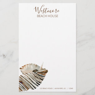 Wasserfarbe Seashell Beach House Briefpapier