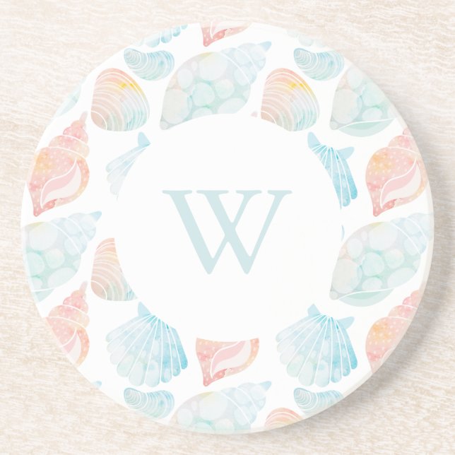 Wasserfarbe Seashell Sandstone Untersetzer (Vorne)