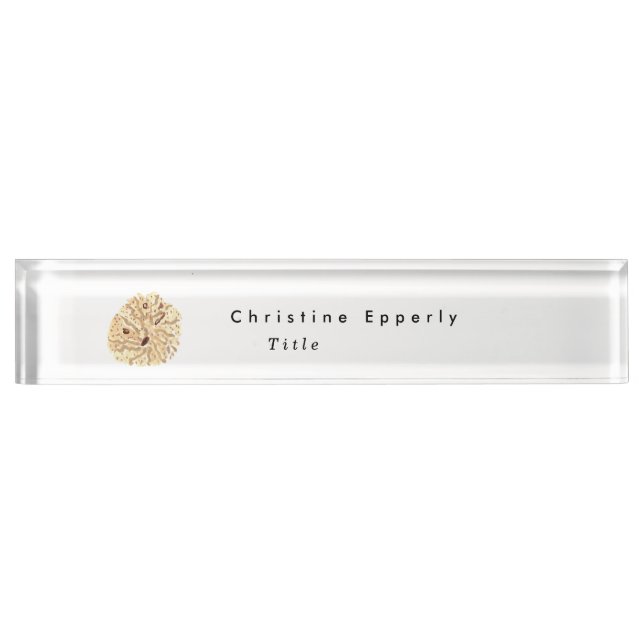 Wasserfarbe Seashells Beach House Vermietung Namensplakette (Vorderseite)