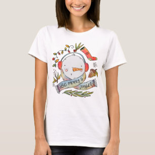 Wasserfarbe sei Merry Snowman T-Shirt
