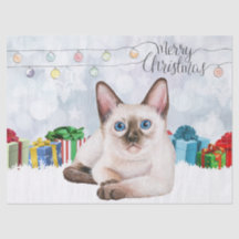 Wasserfarbe Siamese Kitten Weihnachten