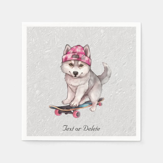Wasserfarbe Siberisch Husky Napkins Serviette (Vorderseite)