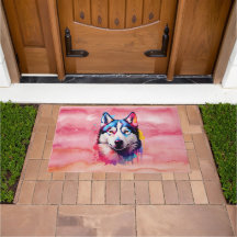 Wasserfarbe Sibirische Husky Farben Kunst