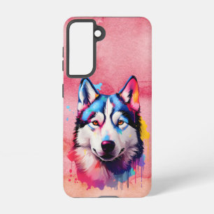 Wasserfarbe Sibirische Husky Farben Kunst Samsung Galaxy Hülle