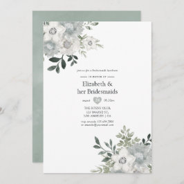 Wasserfarbe Silver Sage Bridesmaids Luncheon Einladung