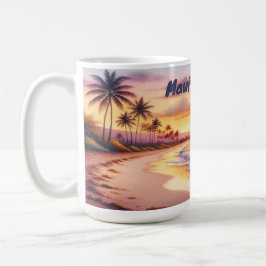 Wasserfarbe Sketch Maui Hawaii farbenfroh | Kaffeetasse