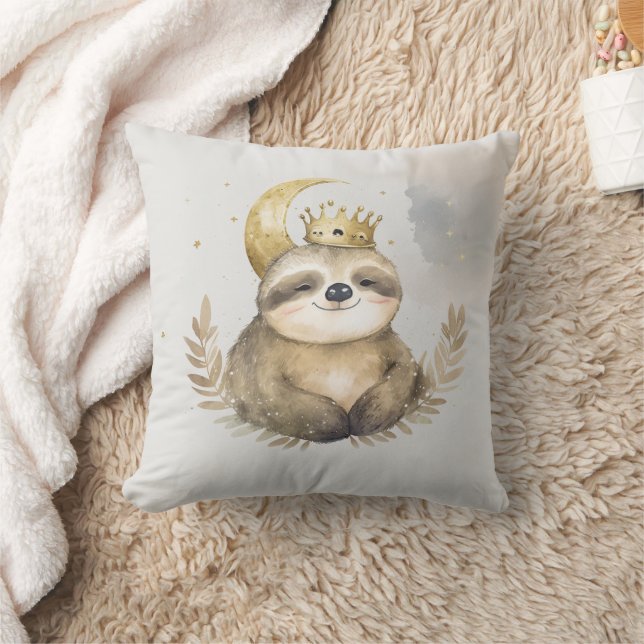 Wasserfarbe Sloth Moon Crown Kissen (Decke)