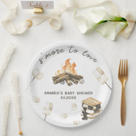 Wasserfarbe S'more Babydusche Pappteller