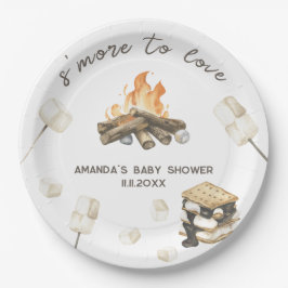 Wasserfarbe S'more Babydusche Pappteller